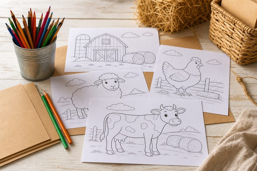 Imagine de prezentare pentru Planșe cu animale de fermă de colorat