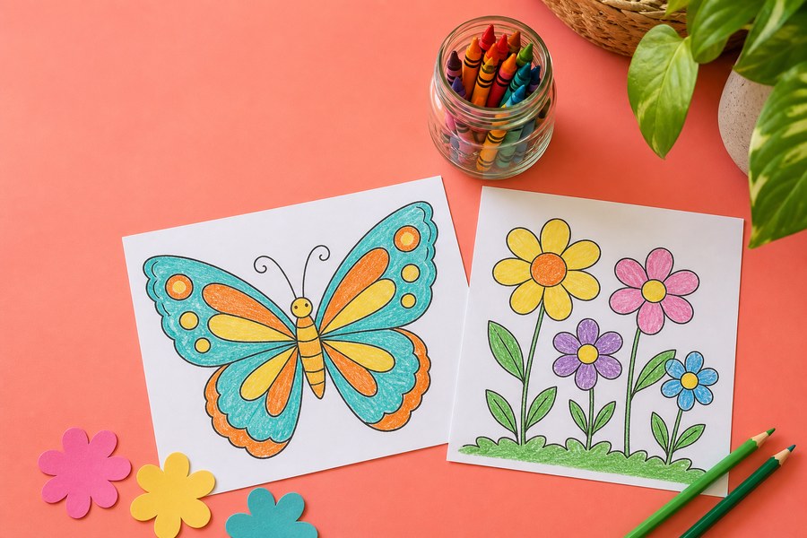 Imagine de prezentare pentru Planșe cu fluturi pentru activități creative