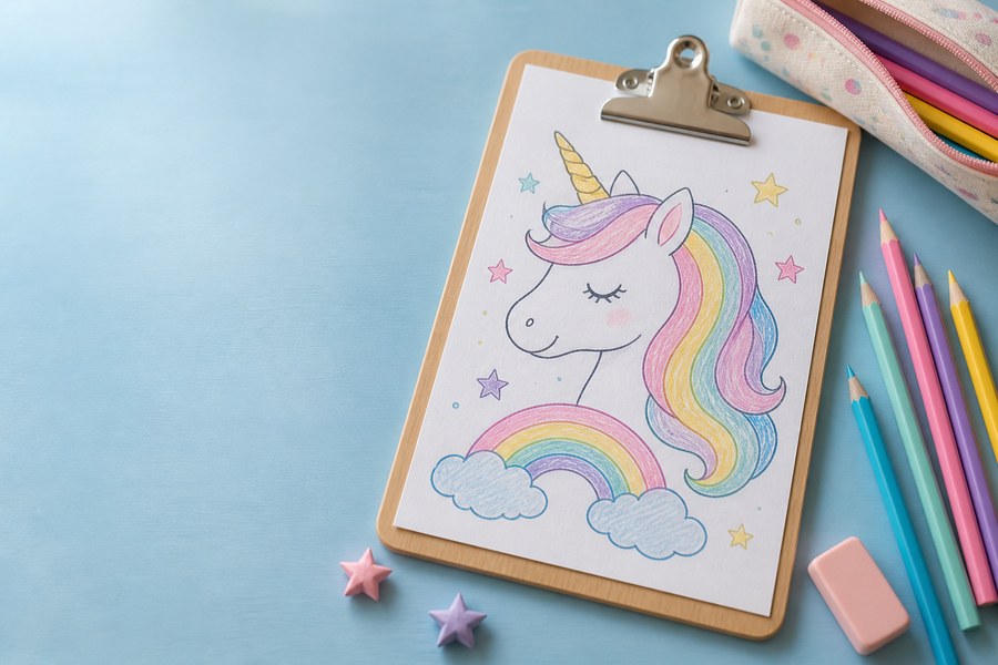 Imagine de prezentare pentru Planșe ușoare cu unicorni de colorat