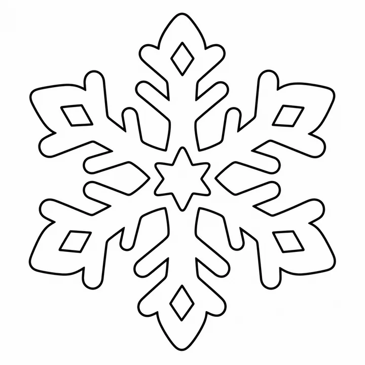 Dibujo de copo de nieve para manualidades
