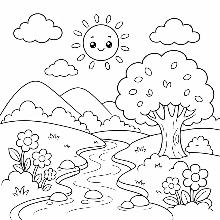 Dibujos de naturaleza para colorear