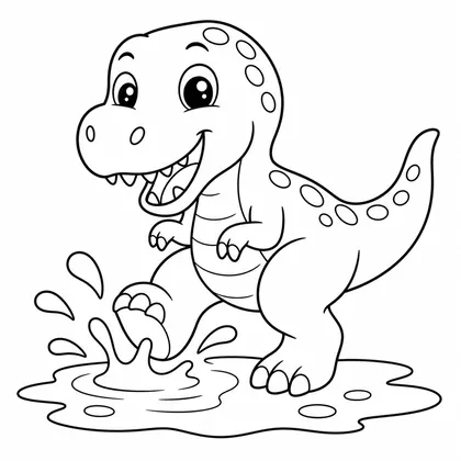 Planșă cu pui de dinozaur de colorat