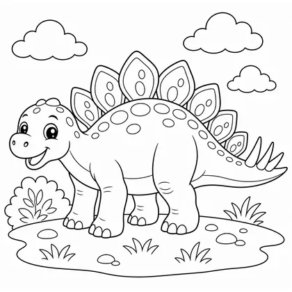 Planșă cu pui de dinozaur de colorat