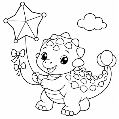Planșă cu pui de dinozaur de colorat