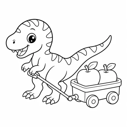 Planșă cu pui de dinozaur de colorat