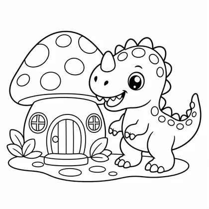 Planșă cu pui de dinozaur de colorat