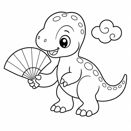 Planșă cu pui de dinozaur de colorat