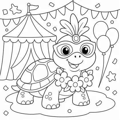 Planșă cu carnaval de colorat