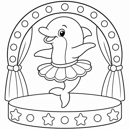 Planșă cu delfini de colorat
