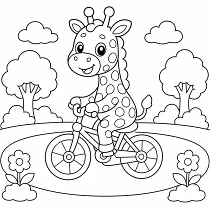 Planșă cu girafe de colorat