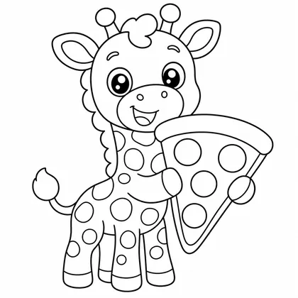 Planșă cu girafe de colorat