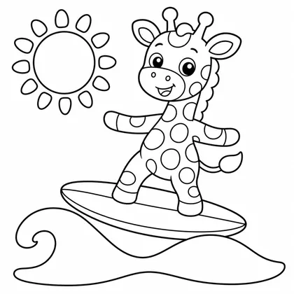 Planșă cu girafe de colorat