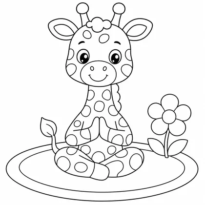 Planșă cu girafe de colorat