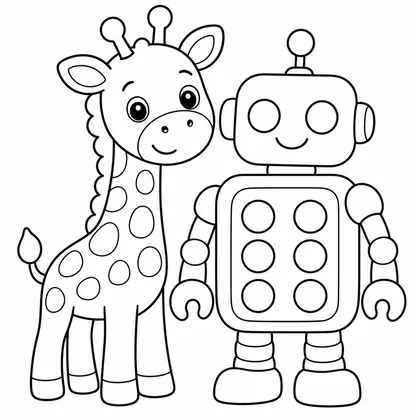 Planșă cu girafe de colorat