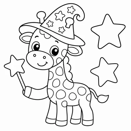 Planșă cu girafe de colorat