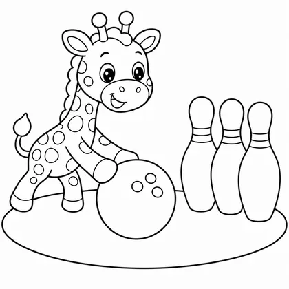 Planșă cu girafe de colorat