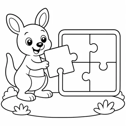 Planșă cu canguri de colorat