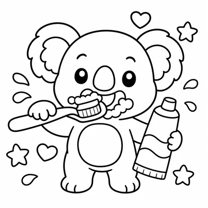 Planșă cu koala de colorat