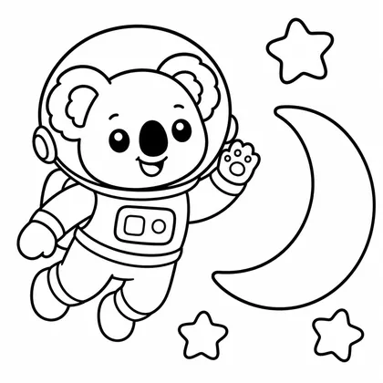 Planșă cu koala de colorat