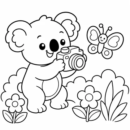 Planșă cu koala de colorat