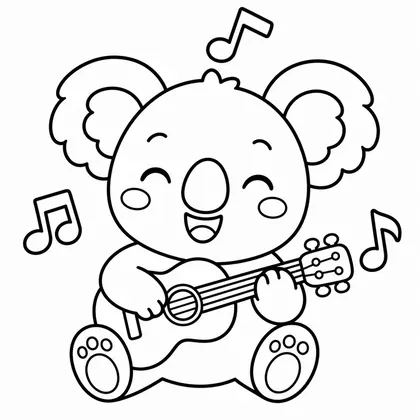 Planșă cu koala de colorat