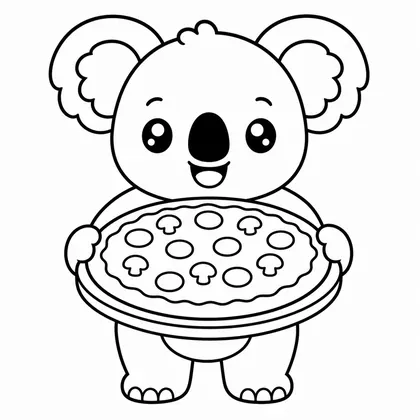 Planșă cu koala de colorat