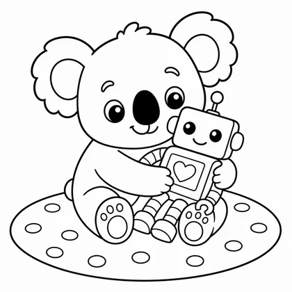 Planșă cu koala de colorat