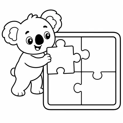 Planșă cu koala de colorat