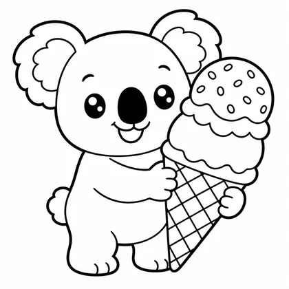Planșă cu koala de colorat