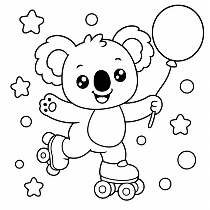 Planșă cu koala de colorat