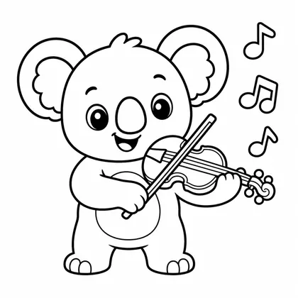 Planșă cu koala de colorat