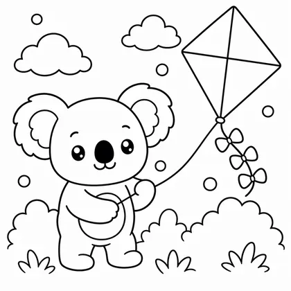 Planșă cu koala de colorat