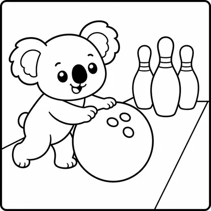 Planșă cu koala de colorat