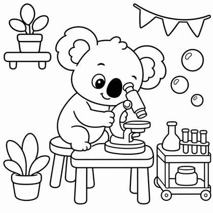 Planșă cu koala de colorat