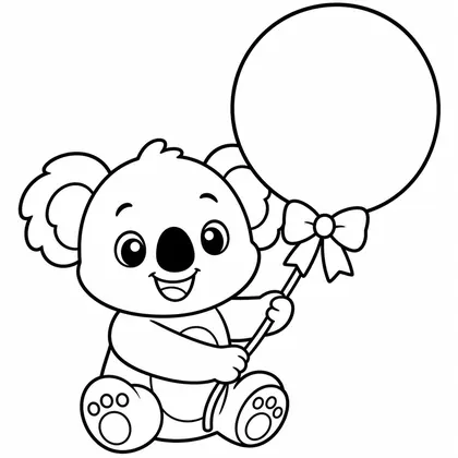 Planșă cu koala de colorat