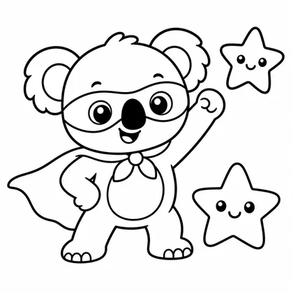 Planșă cu koala de colorat