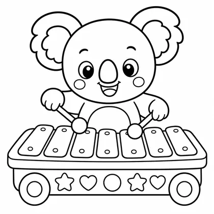 Planșă cu koala de colorat