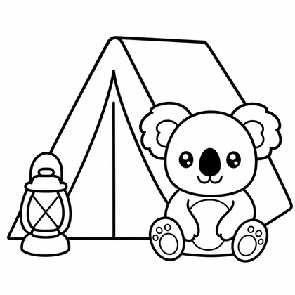 Planșă cu koala de colorat