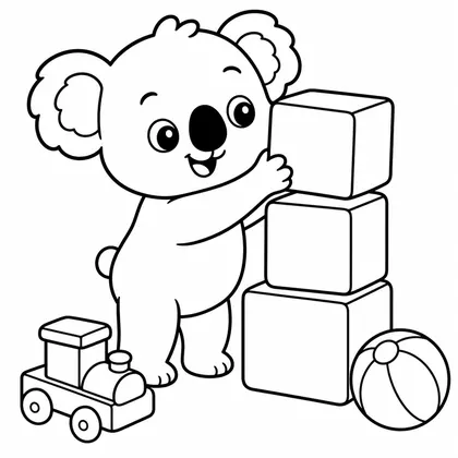 Planșă cu koala de colorat