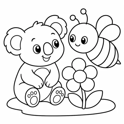 Planșă cu koala de colorat