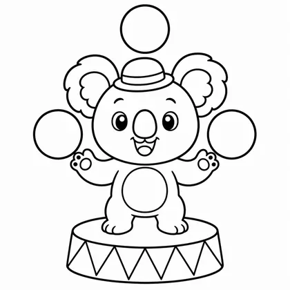 Planșă cu koala de colorat