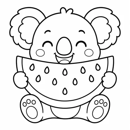 Planșă cu koala de colorat
