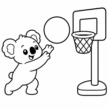 Planșă cu koala de colorat