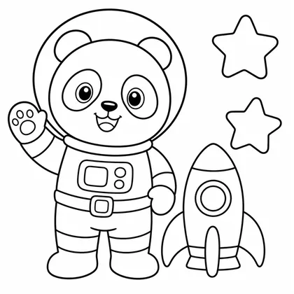 Planșă cu panda de colorat