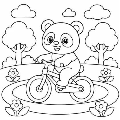 Planșă cu panda de colorat