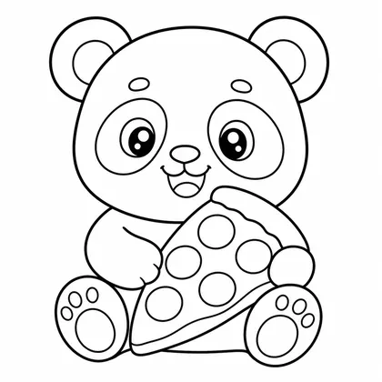 Planșă cu panda de colorat