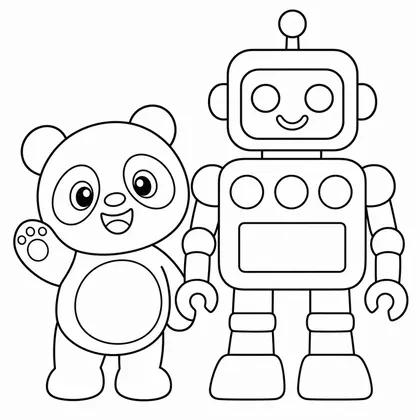 Planșă cu panda de colorat