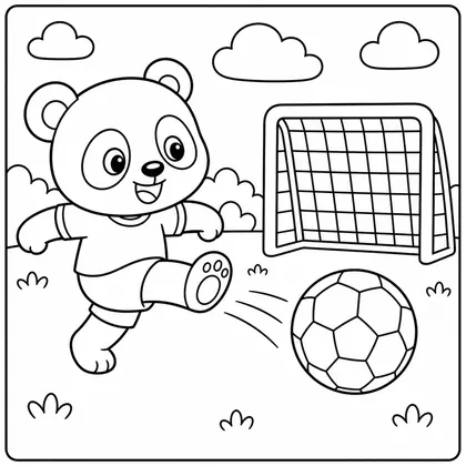 Planșă cu panda de colorat