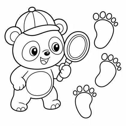 Planșă cu panda de colorat
