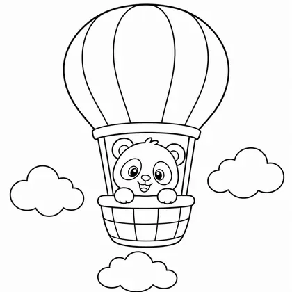 Planșă cu panda de colorat